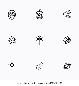Set of halloween icons vector