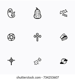 Set of halloween icons vector