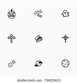 Set of halloween icons vector