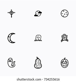 Set of halloween icons vector