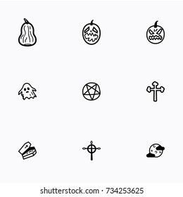 Set of halloween icons vector