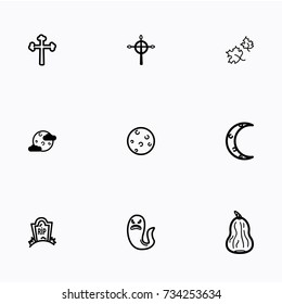 Set of halloween icons vector