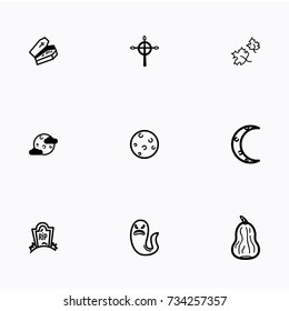 Set of halloween icons vector