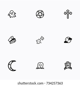 Set of halloween icons vector