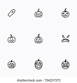 Set of halloween icons vector