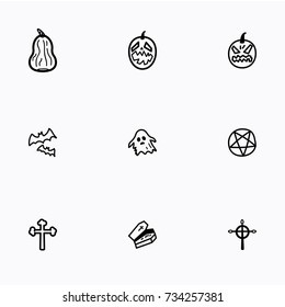Set of halloween icons vector