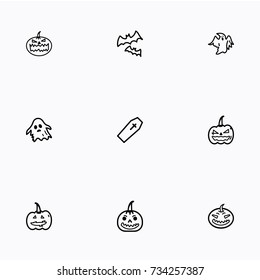 Set of halloween icons vector