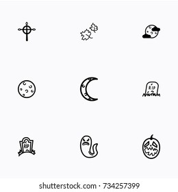 Set of halloween icons vector