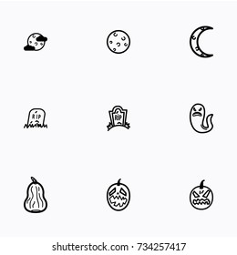 Set of halloween icons vector