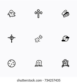 Set of halloween icons vector