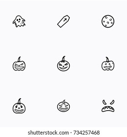 Set of halloween icons vector