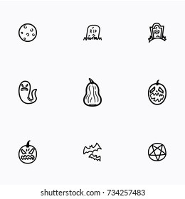 Set of halloween icons vector