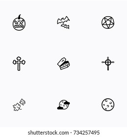 Set of halloween icons vector