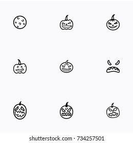 Set of halloween icons vector