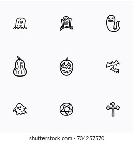 Set of halloween icons vector