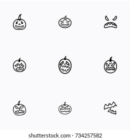 Set of halloween icons vector