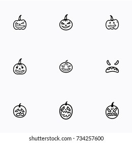 Set of halloween icons vector