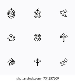 Set of halloween icons vector