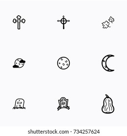 Set of halloween icons vector