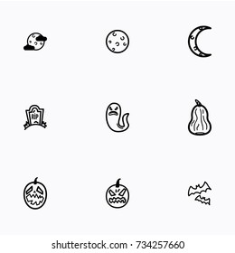 Set of halloween icons vector