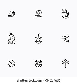 Set of halloween icons vector