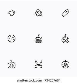 Set of halloween icons vector