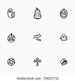 Set of halloween icons vector