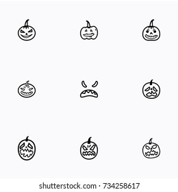 Set of halloween icons vector