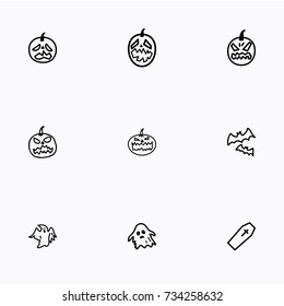 Set of halloween icons vector