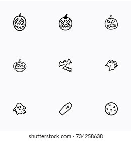 Set of halloween icons vector