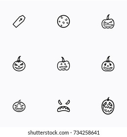 Set of halloween icons vector
