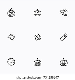 Set of halloween icons vector