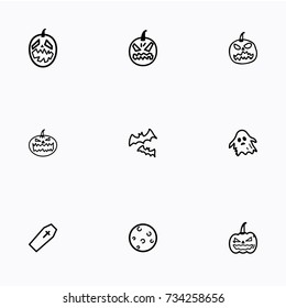 Set of halloween icons vector