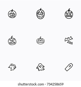 Set of halloween icons vector