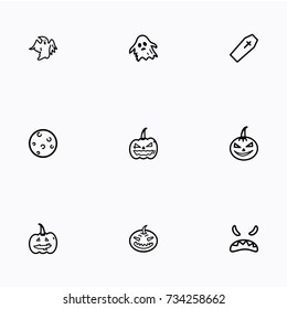 Set of halloween icons vector