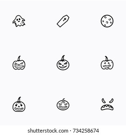 Set of halloween icons vector