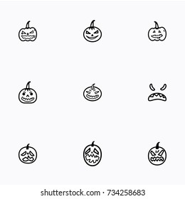 Set of halloween icons vector
