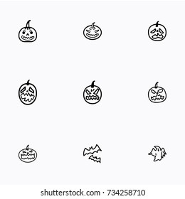 Set of halloween icons vector