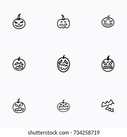 Set of halloween icons vector