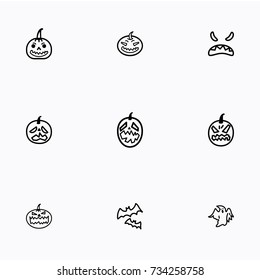 Set of halloween icons vector