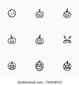 Set of halloween icons vector