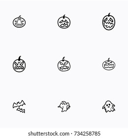 Set of halloween icons vector