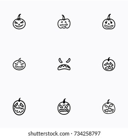 Set of halloween icons vector