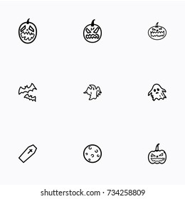 Set of halloween icons vector
