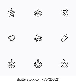 Set of halloween icons vector