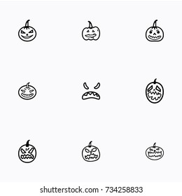 Set of halloween icons vector