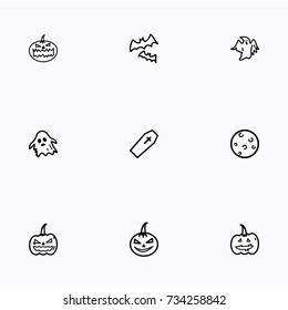 Set of halloween icons vector