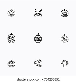 Set of halloween icons vector