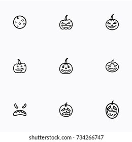 Set of halloween icons vector