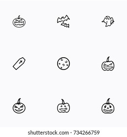 Set of halloween icons vector
